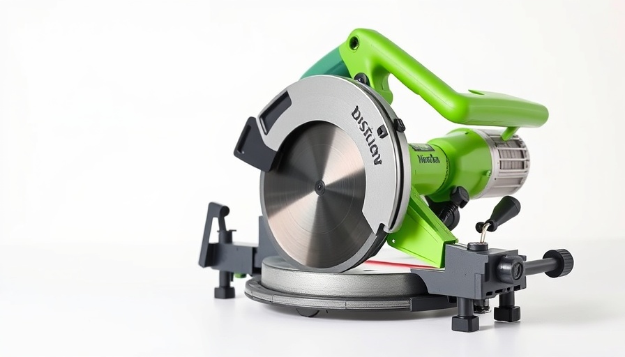 Affordable miter saw under $100 with green accents.