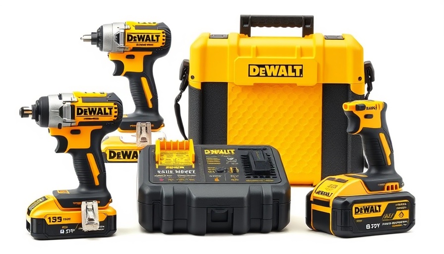 DeWalt battery kit promotion with charger and battery detail.