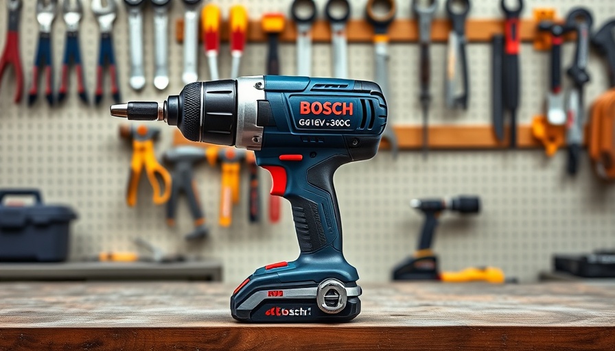 Bosch GDS18V-330C Impact Wrench on a workbench with tools.