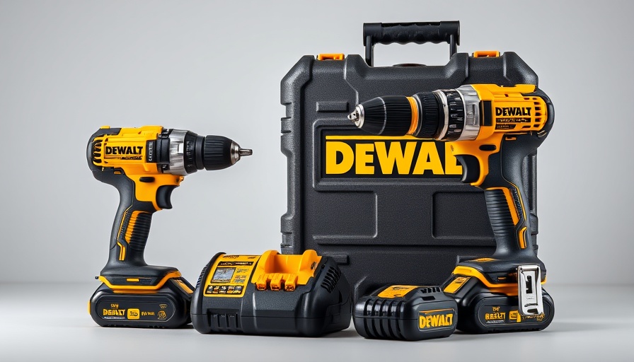 Compact DeWalt tool set with drill and driver, vibrant yellow.