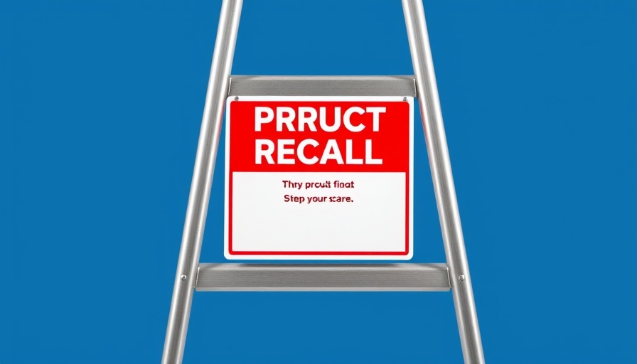Werner ladder recall sign on aluminum ladder against blue background