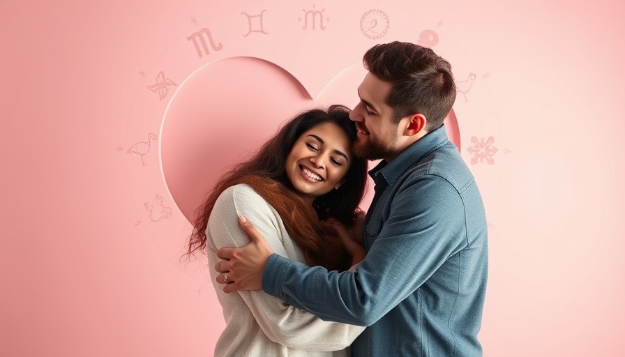 Tender couple embracing, Capricorn compatibility theme.