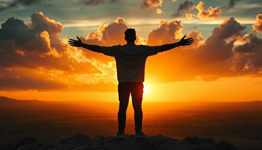 Silhouette embracing sunset, symbolizing letting go of regret.