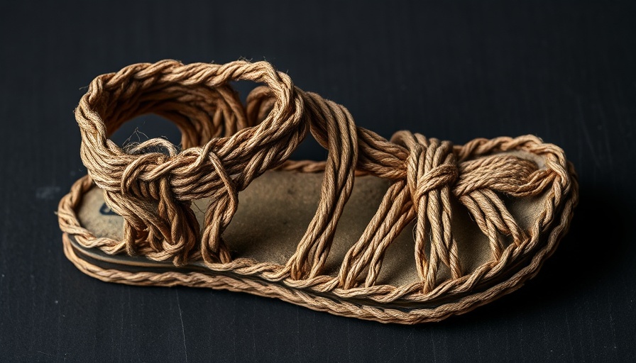 650-year-old woven sandal discovery, ancient artifact on black background.