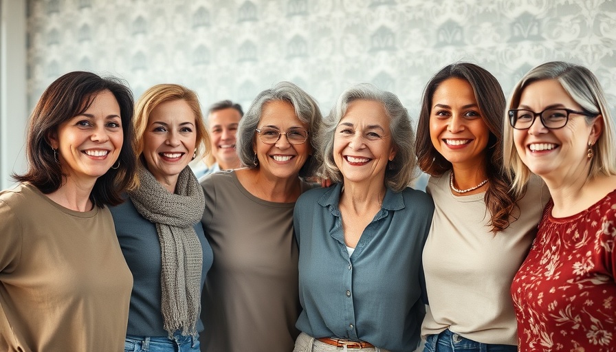Women standing together, smiling indoors, symbolizing unity in DMT stroke recovery.
