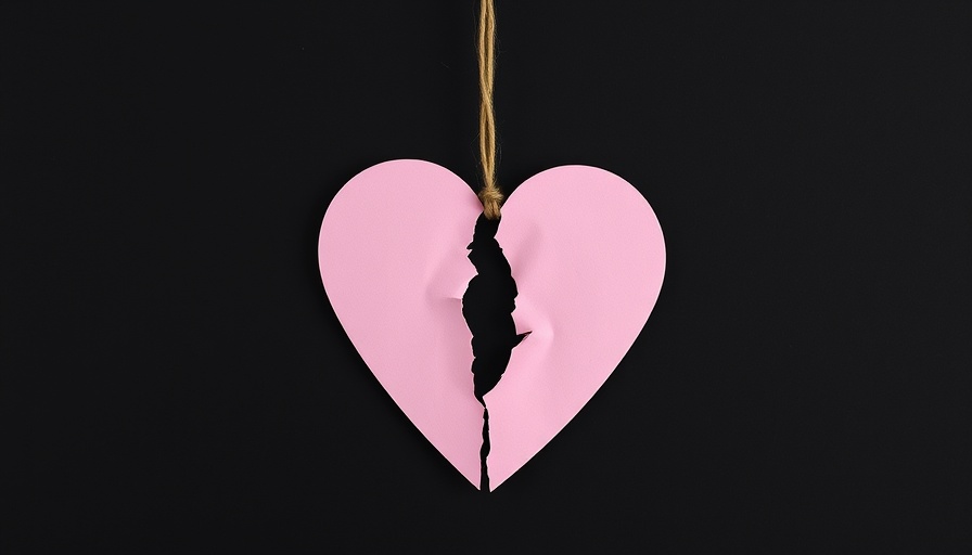 Broken heart on string symbolizing regrets to avoid in life.