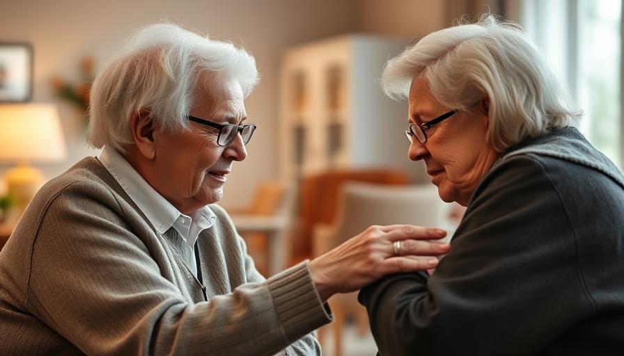 Chaplain warmly engaging with dementia patients in care facility.