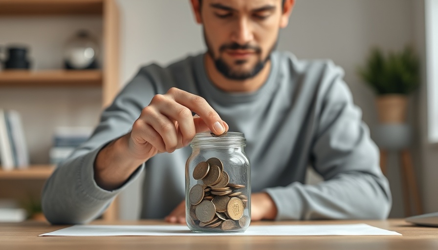 Person practicing financial minimalism by saving coins and budgeting.