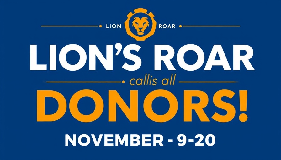 Lion’s Roar Annual Auction promotional flyer.