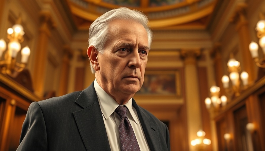 Elderly politician walking through ornate government building, government shutdown financial planning