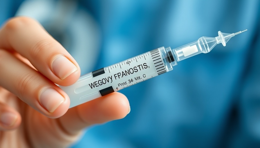 Wegovy injection pen for weight loss held in hands.