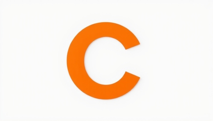 Orange letter C on plain background, minimalist design.