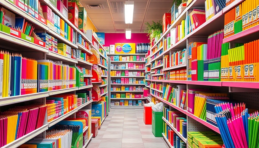 Vibrant stationery store aisle, showcasing investment strategy.