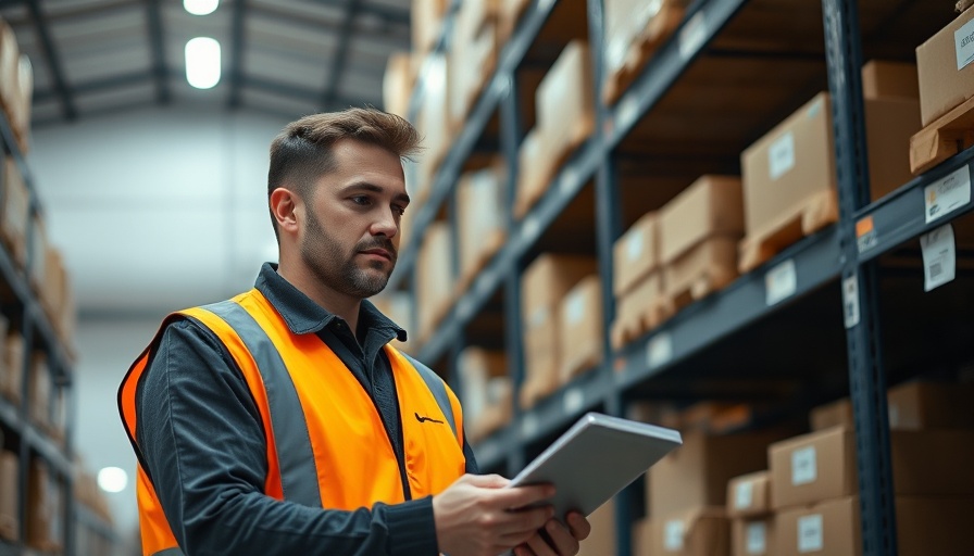 Warehouse worker inspecting inventory for investment strategy.