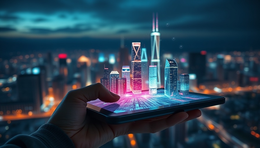 Smart city hologram illustrating tech advancements for Rightmove Buy Rating by Goldman Sachs.