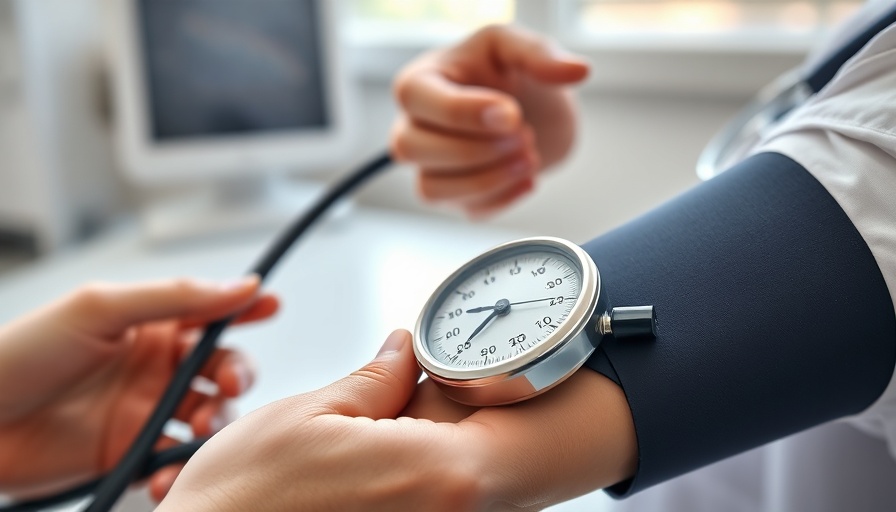 Medical professional checking blood pressure with a sphygmomanometer.