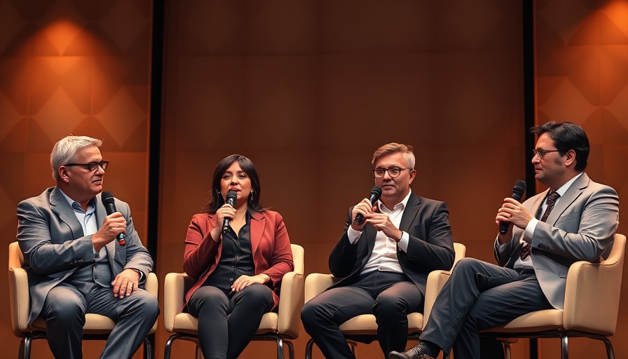 Panel of professionals discussing AI-Powered Advisors on stage.