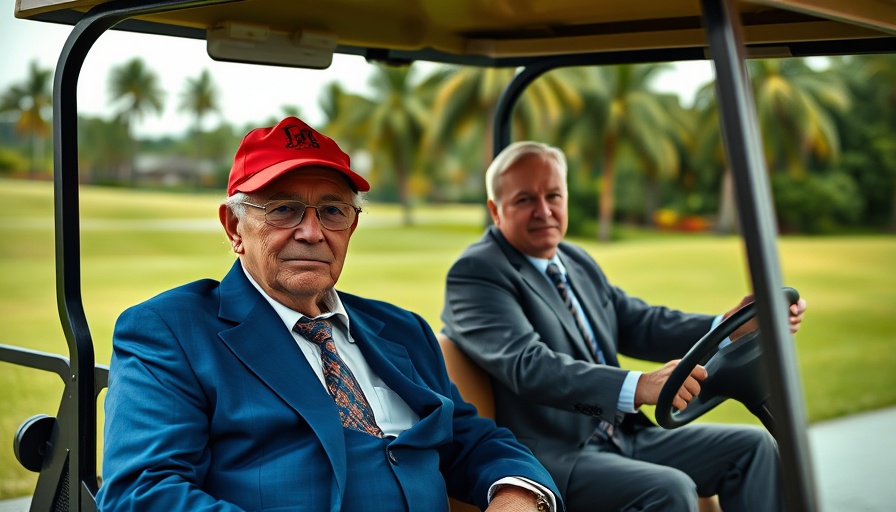 Elderly man in golf cart on sunny day, casual setting