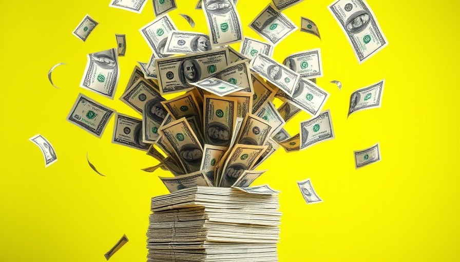 Flowing dollar bills symbolizing revenue sharing in financial planning.