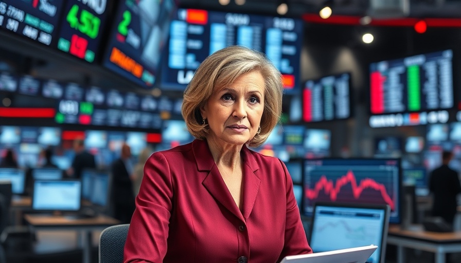 TV anchor discusses financial news during market meltdown.