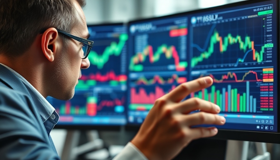 Focused finance professional analyzing stock charts for financial planning