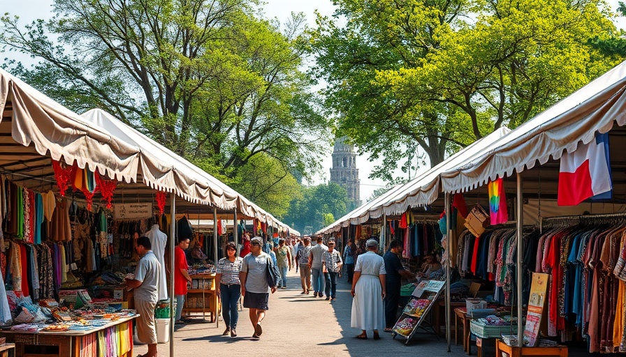 Gulf Coast small business owners amidst tariffs at outdoor market.