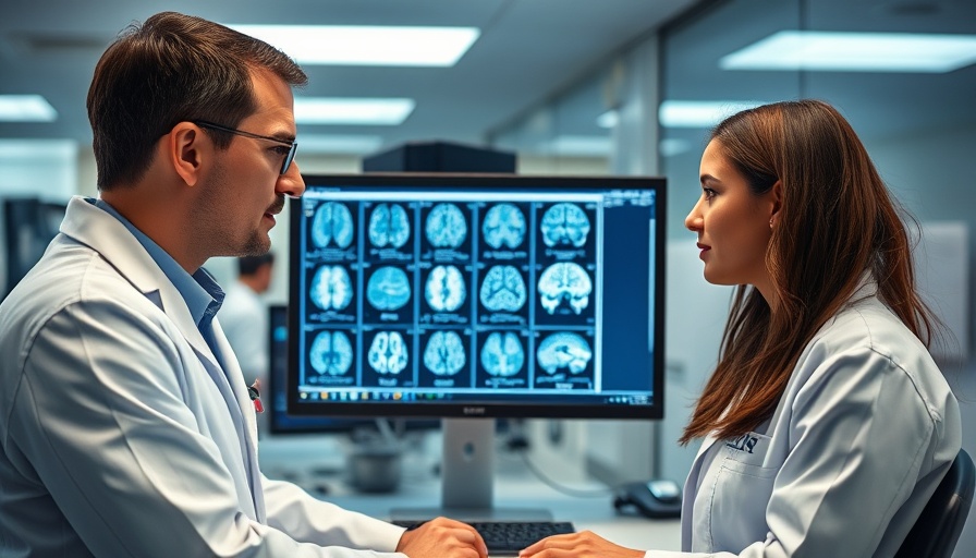 Medical professionals reviewing brain scans in a lab, Pfizer Stock Surge.
