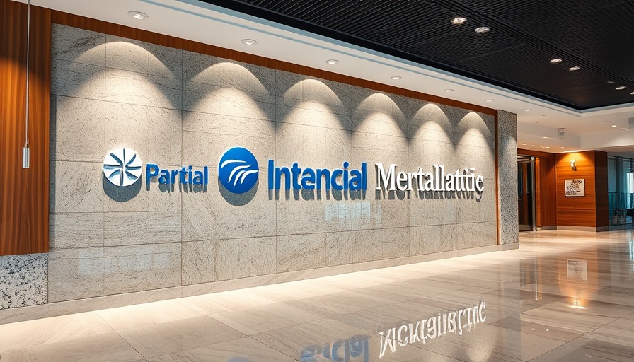 Corporate office lobby wall showcasing financial institution logos, emphasizing financial planning.