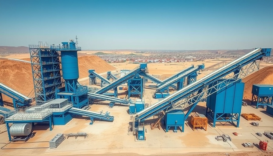 Expansive industrial mining facility under blue sky.