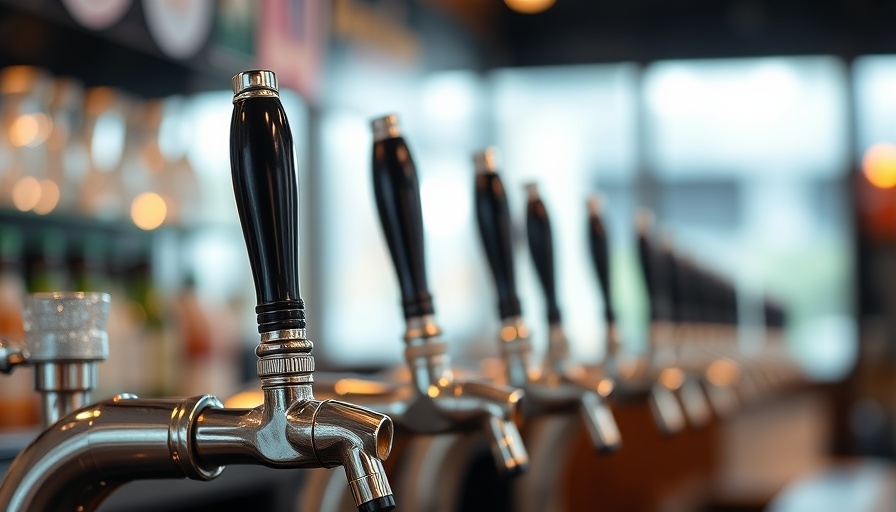 Sleek beer taps in a bar setting focused on liquor liability insurance costs.