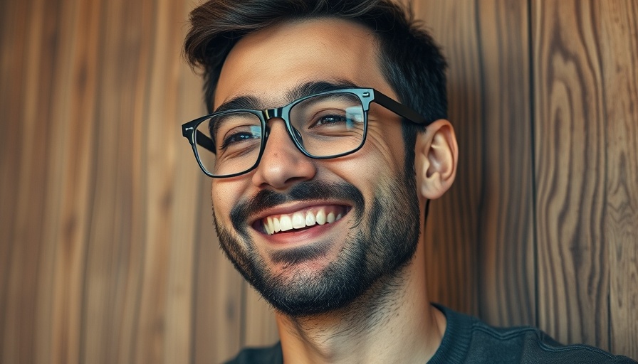 Smiling man with glasses, credit card legislation impact on small businesses.