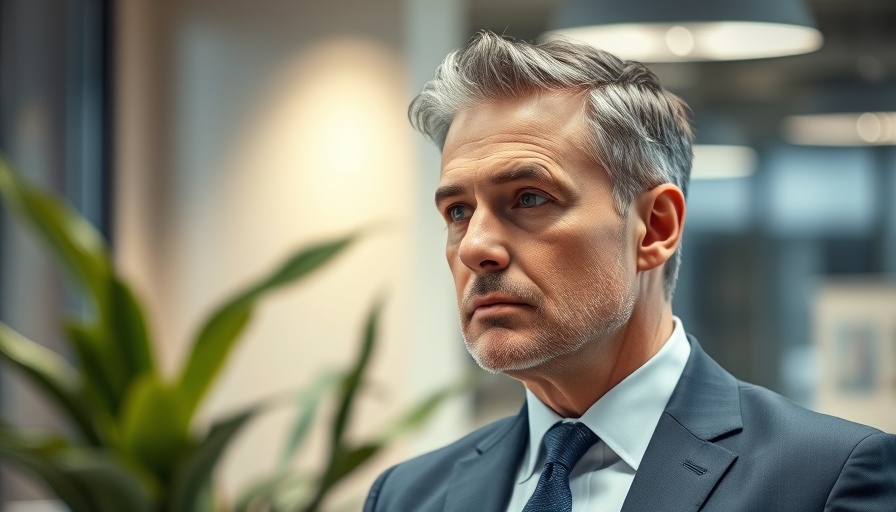 Confident man in suit thinking about financial planning.