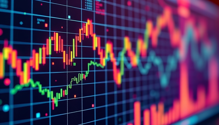 Financial planning with colorful market trend graphs.