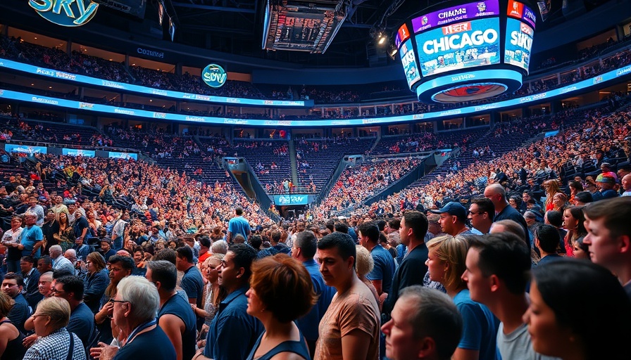 Chicago Sky event supports women-owned businesses with vibrant crowd.