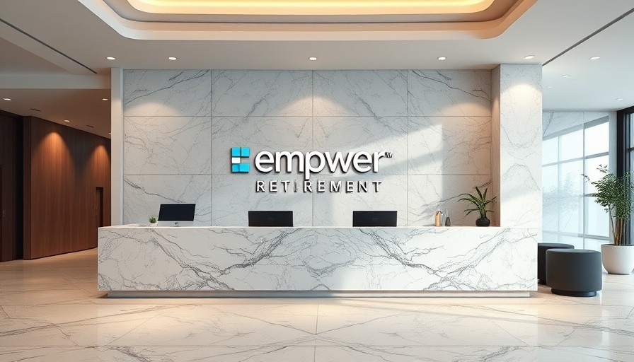 Empower Retirement office reception with marble design.