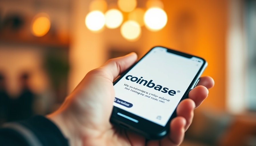 Smartphone displaying Coinbase app interface, focus on security.