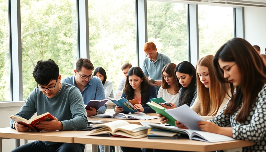 Students capturing college credits before freshman year in classroom.