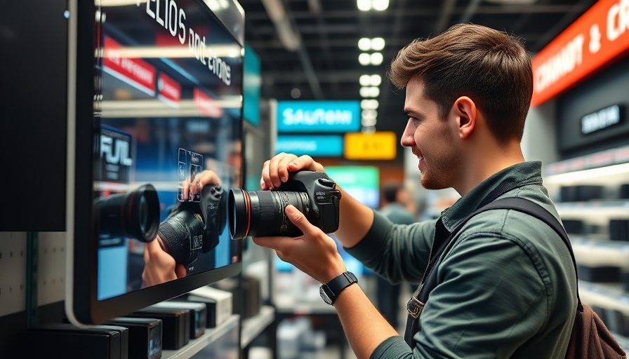 MFI Retail Chain's Comeback: Employee updates camera display in store.