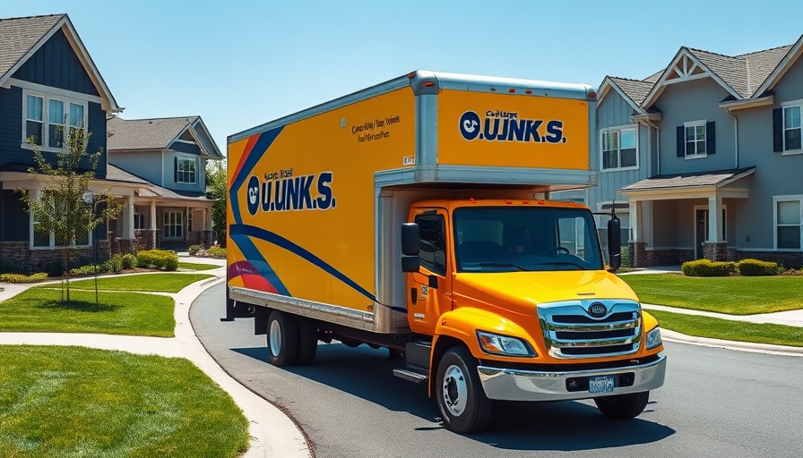 College H.U.N.K.S. Hauling moving truck parked in a suburban street.