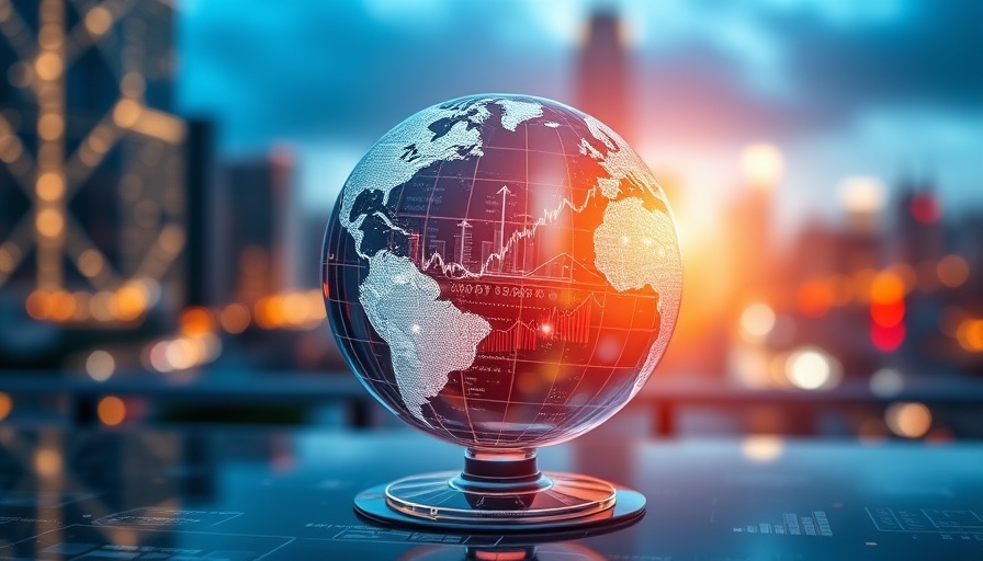 Futuristic globe with financial charts representing financial planning.