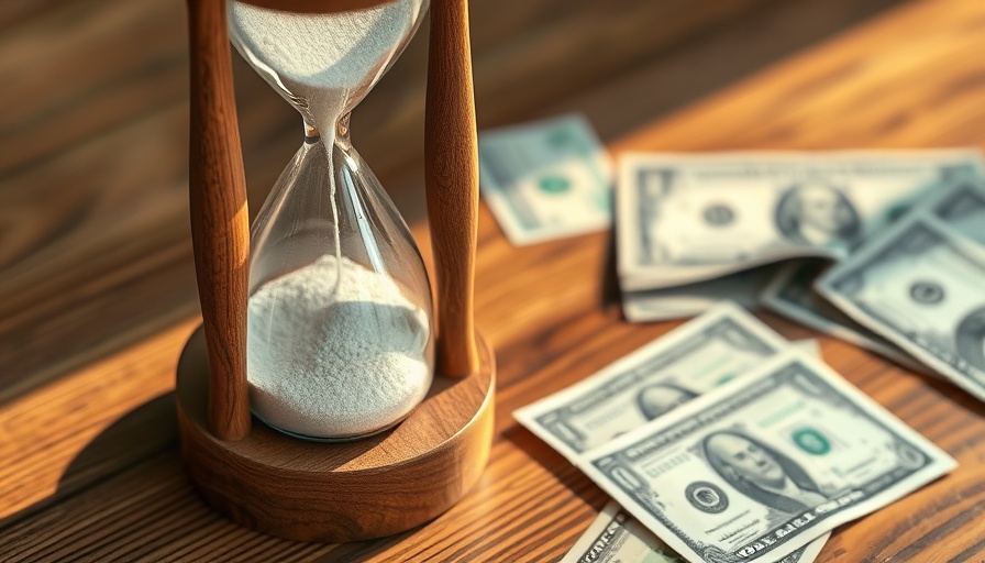 Hourglass with US currency representing 'Reassess Annuities'.