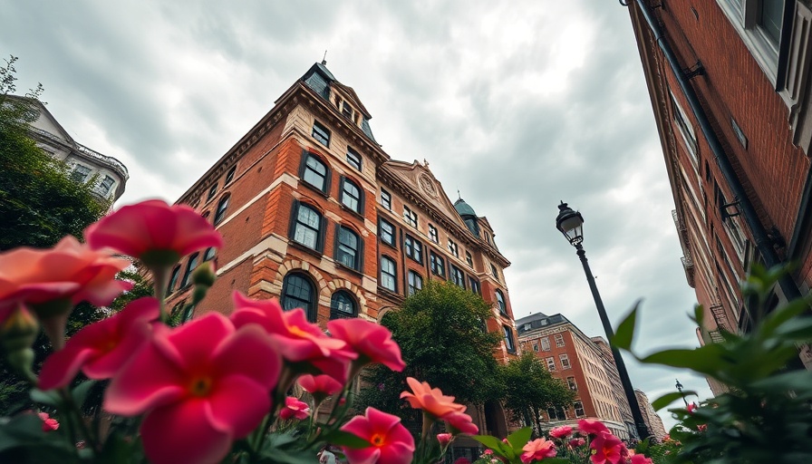 Brick building and flowers at Small Business Success Summit in Texarkana.