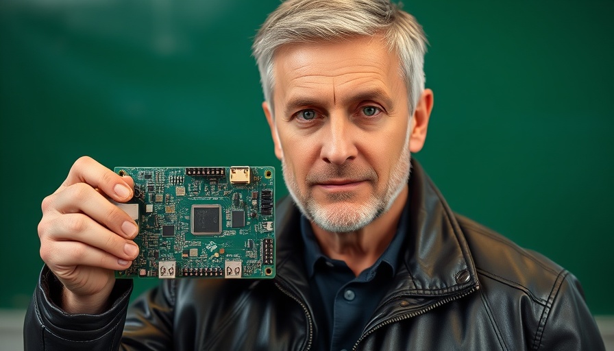 Nvidia AI Startup Boom: Man presenting computer circuit board.