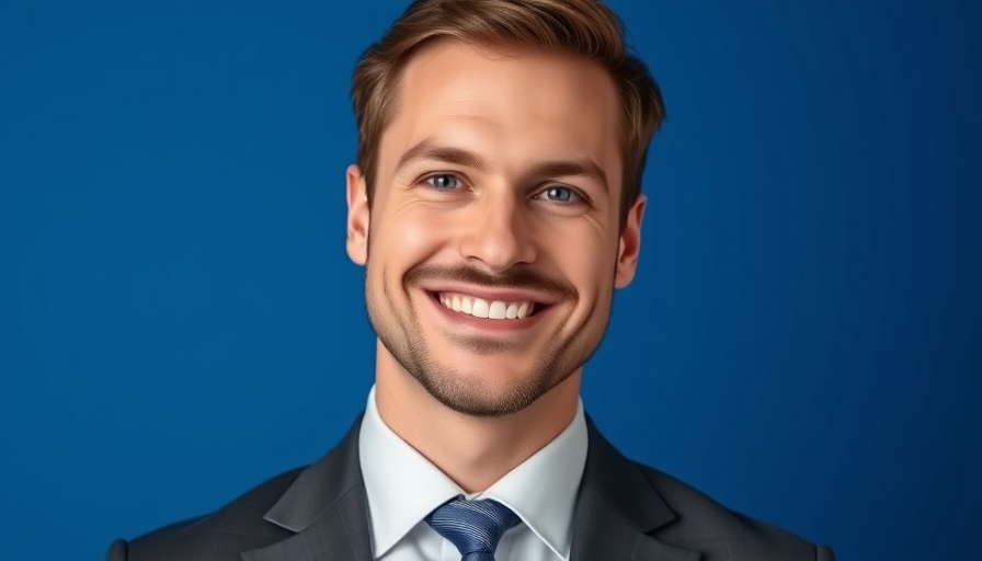 Professional businessman smiling confidently in a suit.