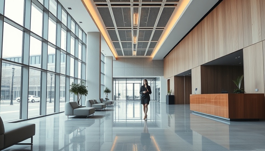 Modern corporate office lobby for financial planning.