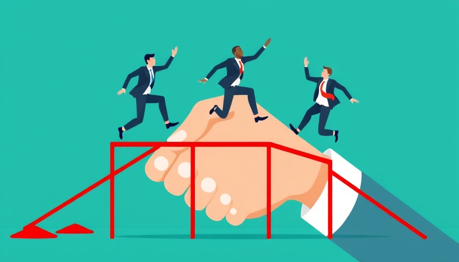 Illustration of business figures overcoming hurdles in client retention RIA sales.