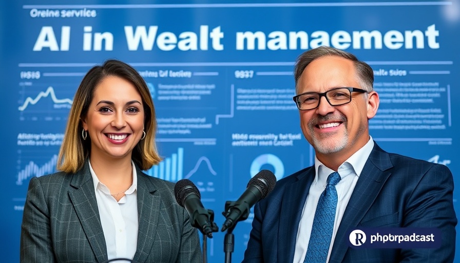 Podcast cover on AI financial planning with smiling advisors.