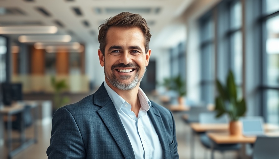 Confident businessman in office, financial planning concept