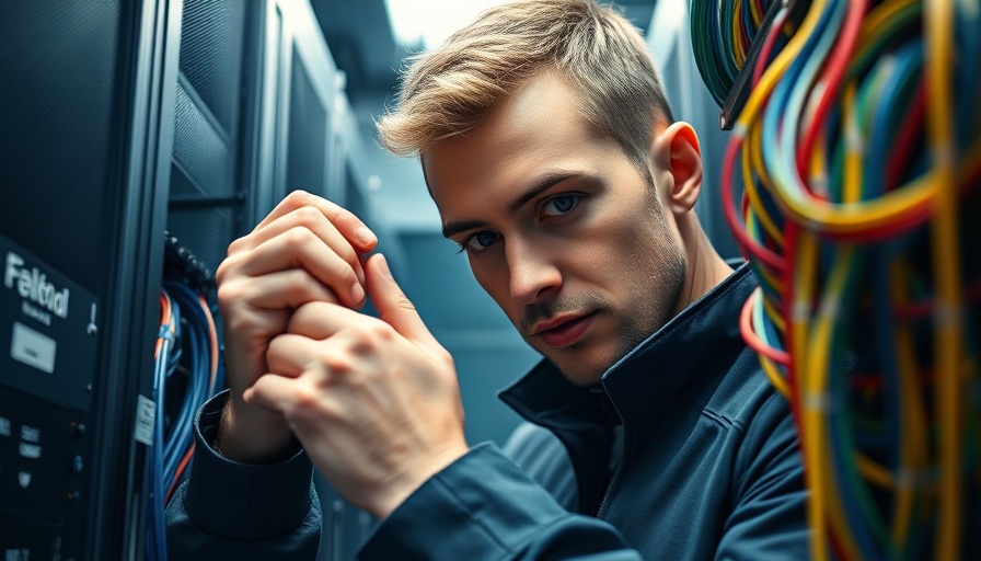 Technician working on network cables in data center, High Growth Tech Stocks in Asia.