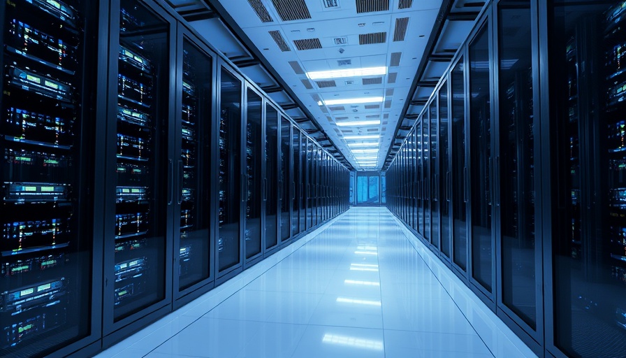 High-tech server room illustrating AI power demand affecting financial strategies.